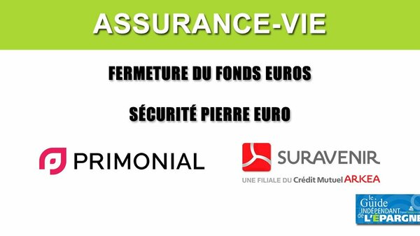 Fermeture du fonds en euros Sécurité Pierre Euro du contrat Sérénipierre à fin décembre 2020